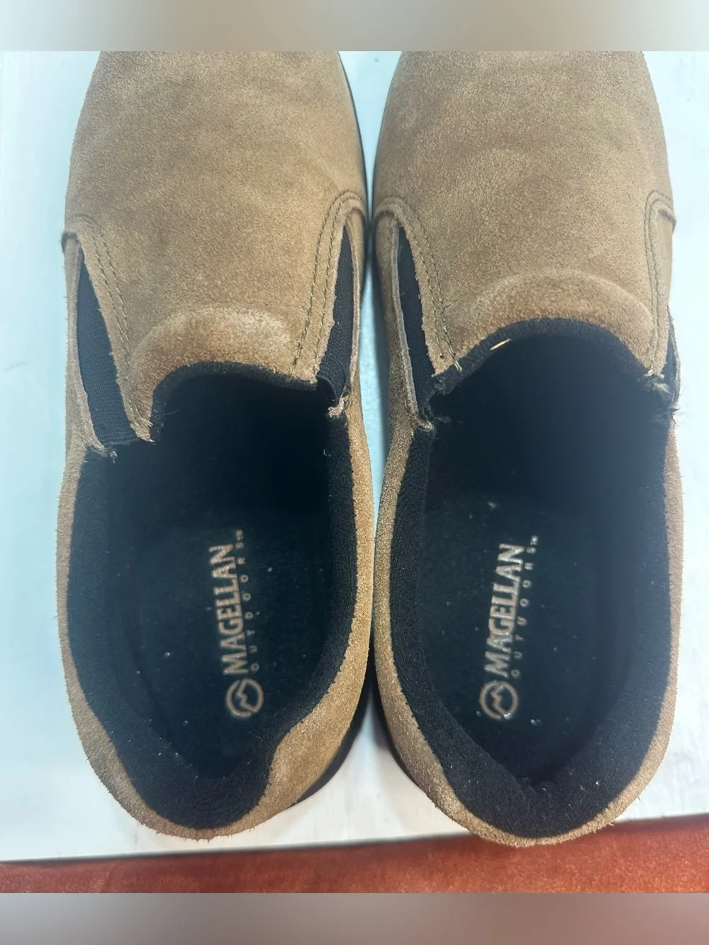 Magellan Outdoors Grayson Suede Slip On Shoes Men’s 10.5D Brown Casual Comfort